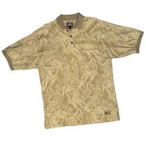 Tommy Bahama Vintage Floral Polo Shirt Men’s Medium Beige (Made in Macau)